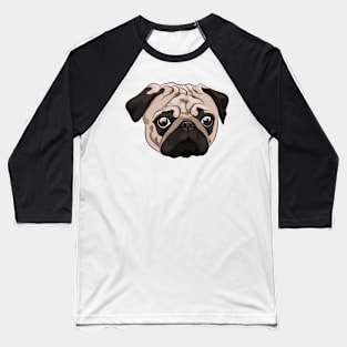 Cute pug portrait Baseball T-Shirt